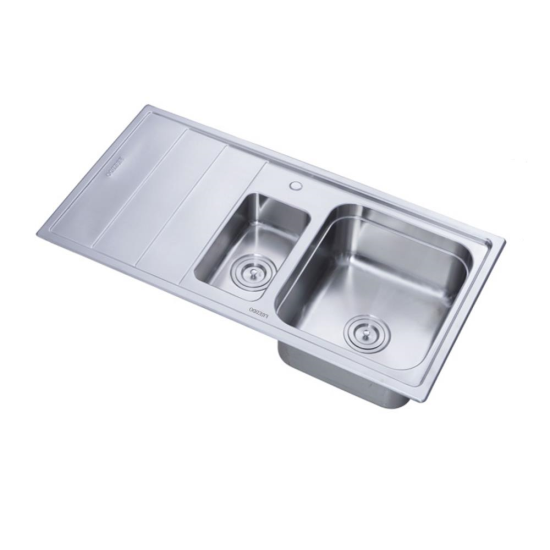 Freddo SN9012D mosogató, 2 jobb kád, Vízkőmentes, Rozsdamentes acél, 97*50cm