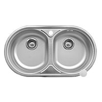 Freddo SN9024 mosogató, munkalaphoz, bal és jobb kádhoz, vízkőmentes, rozsdamentes acél