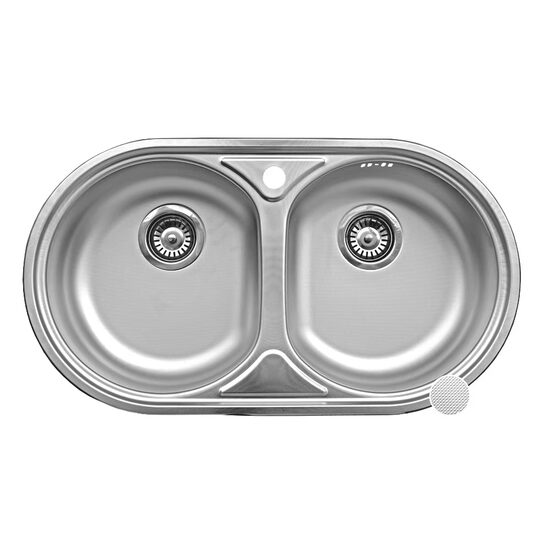 Freddo SN9024 mosogató, munkalaphoz, bal és jobb kádhoz, vízkőmentes, rozsdamentes acél