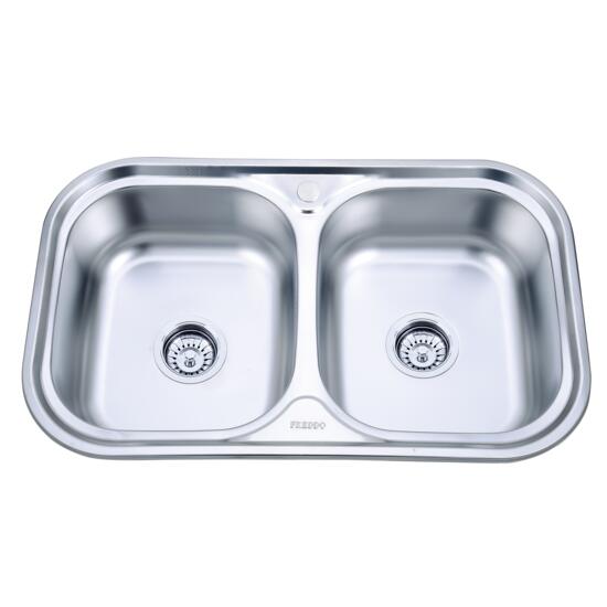 Konyhai mosogató Freddo SN9031, 80x40x51cm, mélység 21cm, munkalaphoz, mészkőmentes, rozsdamentes acél