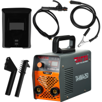 Tatta TA-MMA-250 hegesztőgép, elnyelt teljesítmény 9,5 kVA, hatásfok 85%, elektróda 1,6-3,2 mm, tartozékokkal