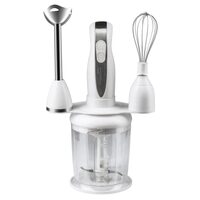 Turmixgép 4 az 1-ben, Hausberg HB-7666AB, 2 sebesség, rézmotor, rozsdamentes acél penge, 350 W, fehér