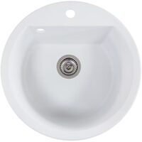 Konyhai mosogató Hausberg Adina HBC-9700, kompozit, fehér-bézs, kerek tál, 51 cm
