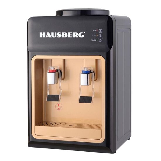 Hausberg HB-6026NG vízadagoló, 550 W fűtési teljesítmény, 80 W hűtési teljesítmény, LED jelzőfények a meleg és hideg vízhez, automatikus termosztát, Fekete-Barna