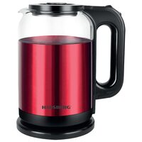 Elektromos vízforraló HAUSBERG HB-3622RS, 1800W, űrtartalom 2L, automata leállítás, jelzőlámpa, piros-fekete