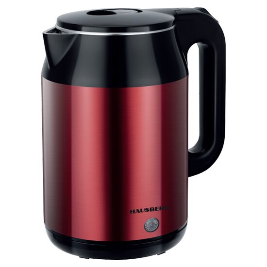 Elektromos vízforraló HAUSBERG HB-3623RS, 1800W, űrtartalom 2,2L, automatikus leállítás, világító jelző, piros-fekete