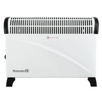 Elektromos konvektor HAUSBERG HB-8206, 3 teljesítményfokozat 750/1250/2000W, állítható termosztát, túlmelegedés elleni védelem, jelzőlámpa, Fehér