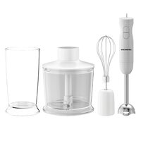 Turmixgép 3 az 1-ben HAUSBERG HB-7701AB, 500 W, 2 sebesség, ABS anyag, rozsdamentes acél pengék, 700 ml-es üvegkapacitás, 500 ml-es aprító, fehér