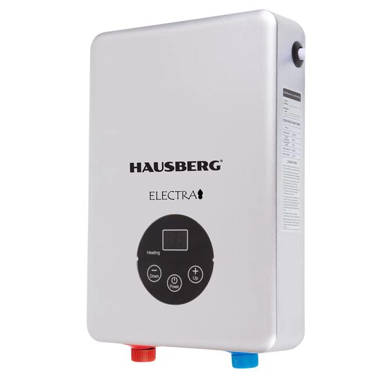 Azonnali fűtés tartály nélkül Hausberg HB-0071, max teljesítmény 5500W 220v, üveg előlap, digitális vezérlés, fehér