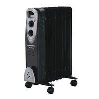 Elektromos fűtés Hausberg HB-8909NG, 2000 W, 9 elem, 3 teljesítményfokozat, Állítható termosztát, Túlmelegedés elleni védelem, Felborulás elleni védelem, Fényjelző, Fekete