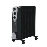 Elektromos fűtés Hausberg HB-8913NG, 2500 W, 13 elem, 3 teljesítményfokozat, Állítható termosztát, Túlmelegedés elleni védelem, Borulásgátló, Fényjelző, Fekete