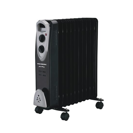 Elektromos fűtés Hausberg HB-8911NG, 2500 W, 11 elem, 3 teljesítményfokozat, Állítható termosztát, Túlmelegedés elleni védelem, Borulásgátló, Fényjelző, Fekete