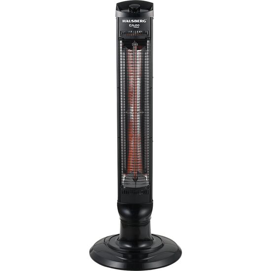 Hausberg HB-8561NG torony típusú elektromos radiátor, 1000W, 2 hőmérséklet fokozat, szénszálas cső, borulásbiztos, oszcilláció, szállító fogantyú, Fekete