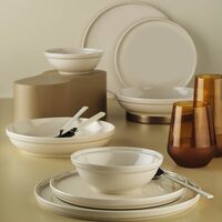 FIT-C asztali szervíz, 24 db, 6 személyes, porcelán, krém, kutahya porcelán