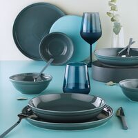 FIT-C asztali szervíz, 24 db, 6 személyes, porcelán, türkiz, kutahya porcelán
