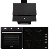 Beépíthető csomag Hausberg Sütő HB-8053NG, Elektromos, Teljesítmény 2225 W, 71 l, 6 Funkció, Szellőztetés, Időzítő, Főzőlap HB-563NG, 4 gázégő, Dekoratív páraelszívó HB-2285NG, 163W, Alumínium szűrő, 650 m3cm/h , Fekete