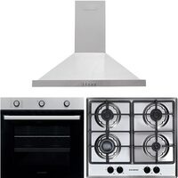 Beépített csomag Hausberg Sütő HB-8053IN, Elektromos, Teljesítmény 2225 W, 71 l, 6 Funkció, Szellőztetés, Időzítő, Beépített főzőlap HB-556IN, Gáz, 4 égős, GÁZ biztonsági rendszer, öntöttvas, Dekoratív páraelszívó HB- 1260, abszorpció 450 m3 /h, 1 motor, 