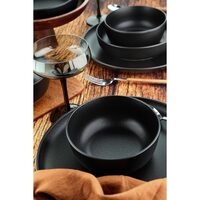 Kutahya Porselen CRUTON 18 részes étkészlet 6 személyes matt fekete porcelánból