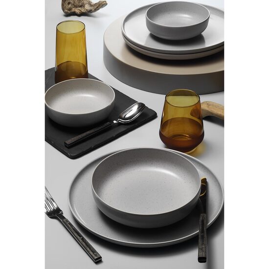 Kutahya Porselen Moderna Matte 18 részes étkészlet 6 személyes szürke porcelánból
