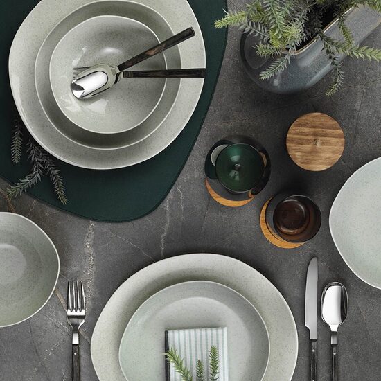 Kutahya Porselen SOHO 18 részes étkészlet 6 személyes zöld porcelánból