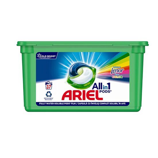 Ariel mosószer kapszulák, All in 1 Pods Touch of Lenor Color, 37 darabos
