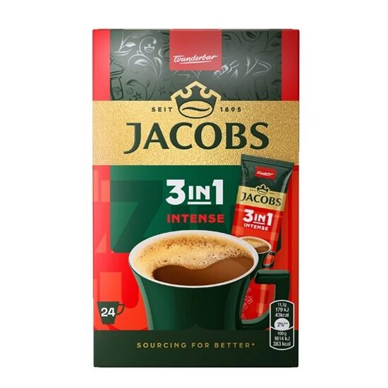 Jacobs Intense 3 az 1-ben instant kávé, 11,1 g x 24 db