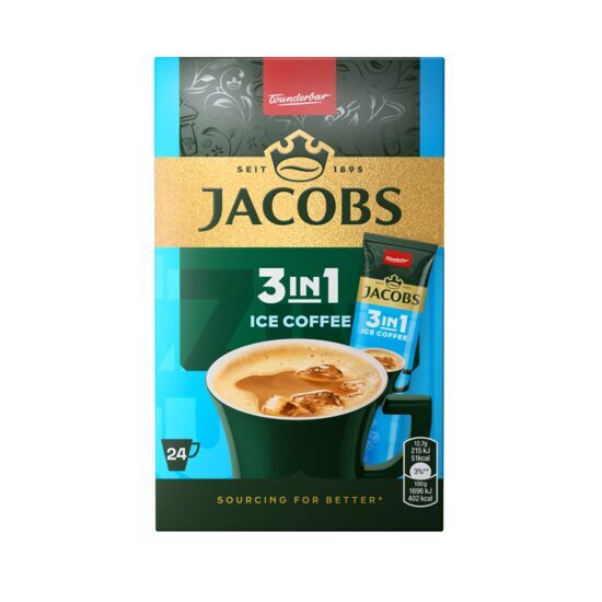 Jacobs 3 az 1-ben jegeskávé instant kávé, 12,7 g x 24 tasak