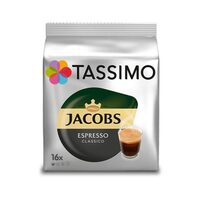 Jacobs Tassimo Espresso Classico kávékapszulák, 16 kapszula, 118,4 g