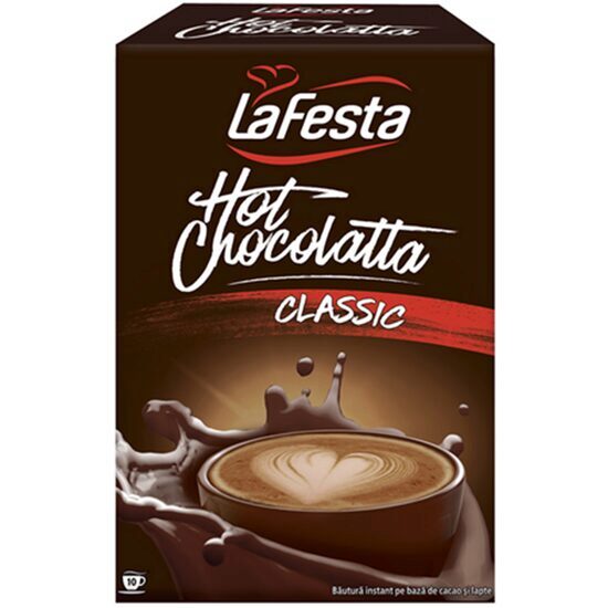 Instant forró csokoládé, La Festa Classic, 250 g, 6 darab