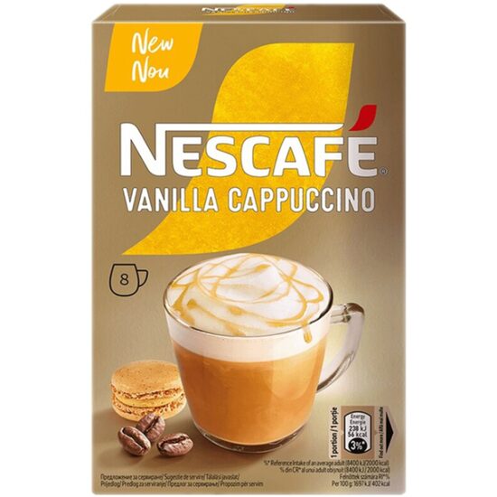 Nescafé Cappuccino Vanilla, 8 tasak, 112 g
