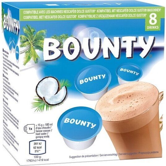 Kompatibilis kapszulák Nescafé Dolce Gusto Bounty forró csokoládéhoz, 8 kapszula, 120g