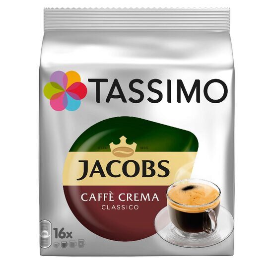 Kávékapszulák, Jacobs Tassimo Café Crema Classico, 16 ital x 150 ml, 16 kapszula, 5 darab