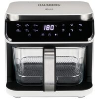 Hausberg HB-2343AB légkeveréses fritőz, 6,5L, üvegkosár, 12 program, érintőképernyő, 1200W-1400W, 65-200°C, fehér