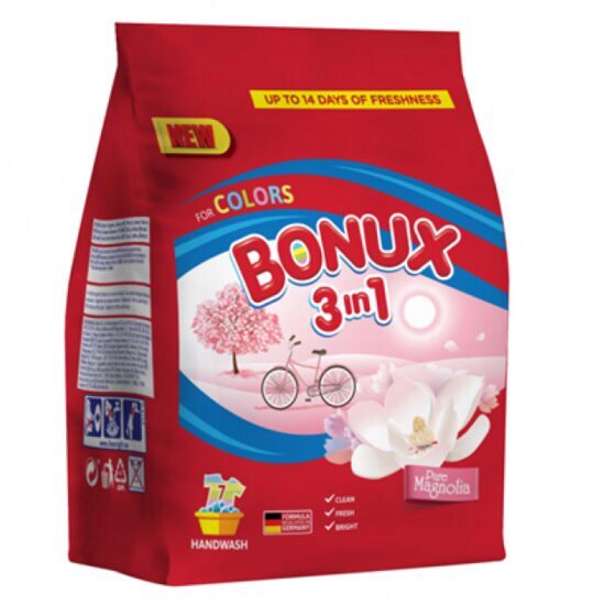Bonux 3 az 1-ben Pure Magnolia kézi mosószer, 8 mosásra, 400g
