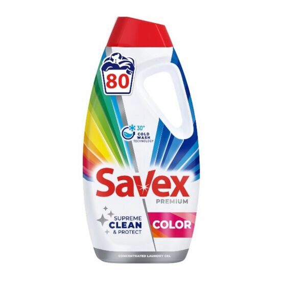 Savex Premium Color folyékony mosószer, 3,6 l, 80 mosásra