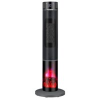 HAUSBERG HB-8228NG digitális elektromos kandalló toronytípus, 2000 W, lángeffektus, borulásvédelem, termosztát, távirányító, fekete
