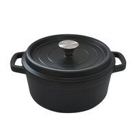 Oală din fontă emailată Hausberg HB-H742NG 22cm, 3L negru