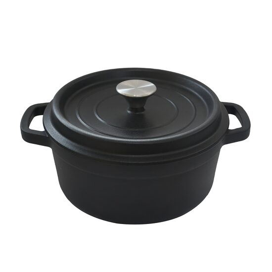 Oală din fontă emailată Hausberg HB-H742NG 22cm, 3L negru