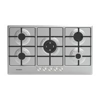 Plită încorporabilă pe gaz Hausberg HB587IN, 5 arzătoare, Arzător Wok Triplu, Aprindere electrică, FFD, Grătare emailate, 90 cm, Inox